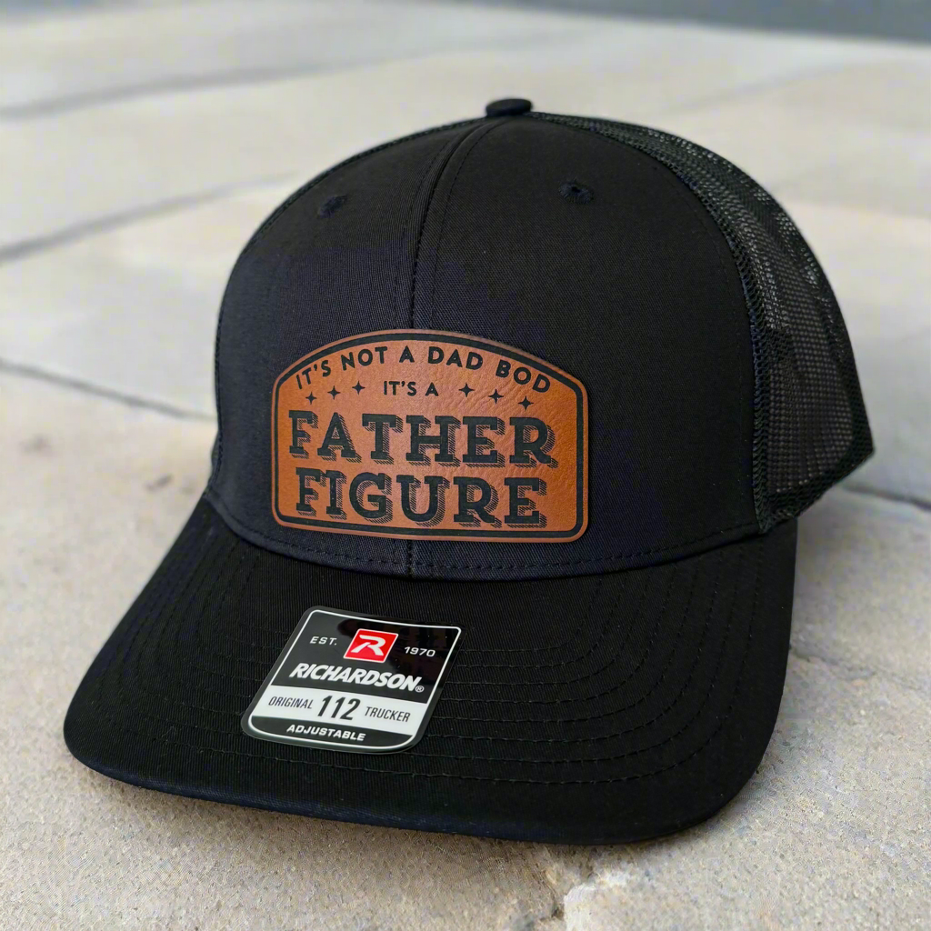 QUICK ORDER Father Figure Hat - Blk 112 / leather patch