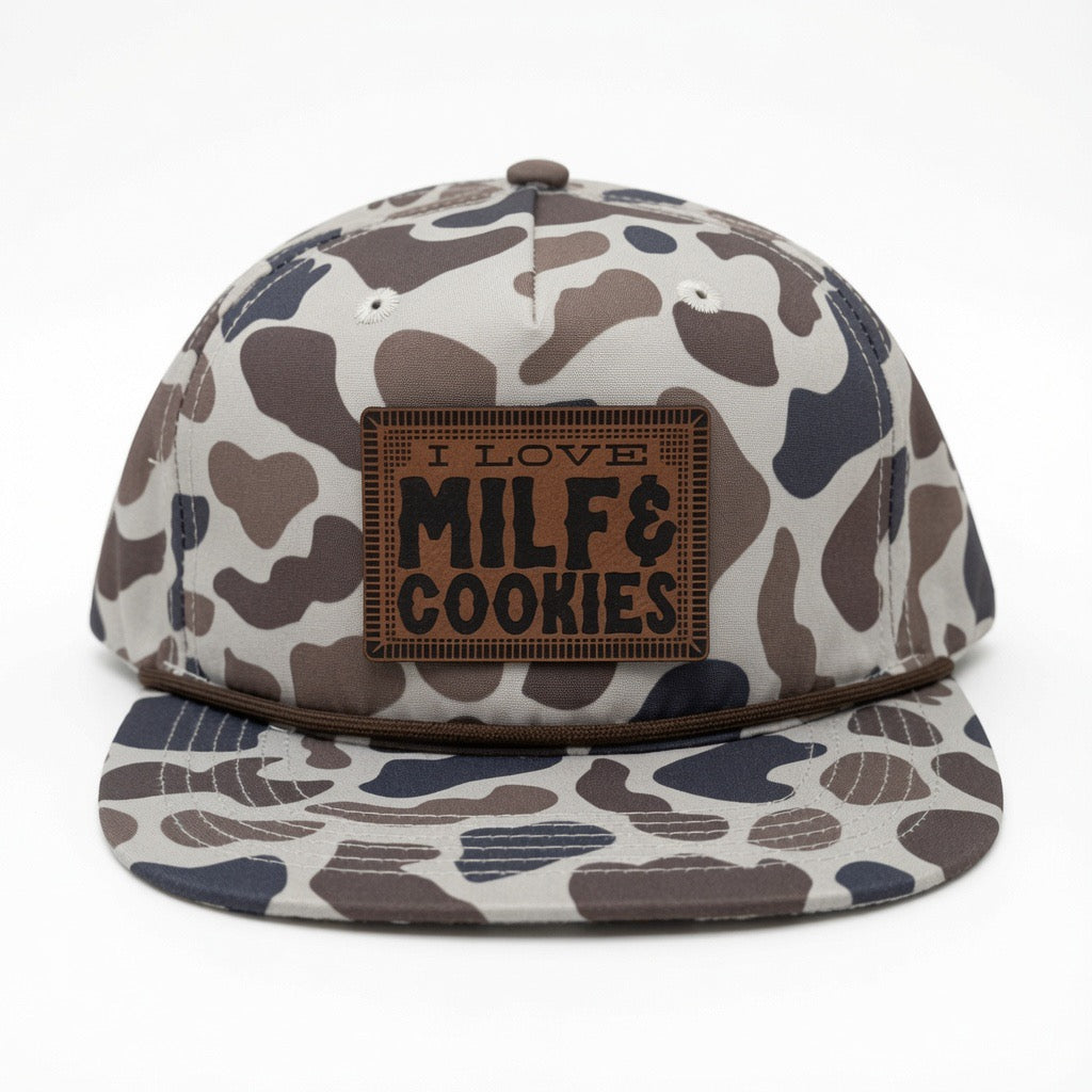 QUICK ORDER I love MILF & cookies hat - brown leather patch