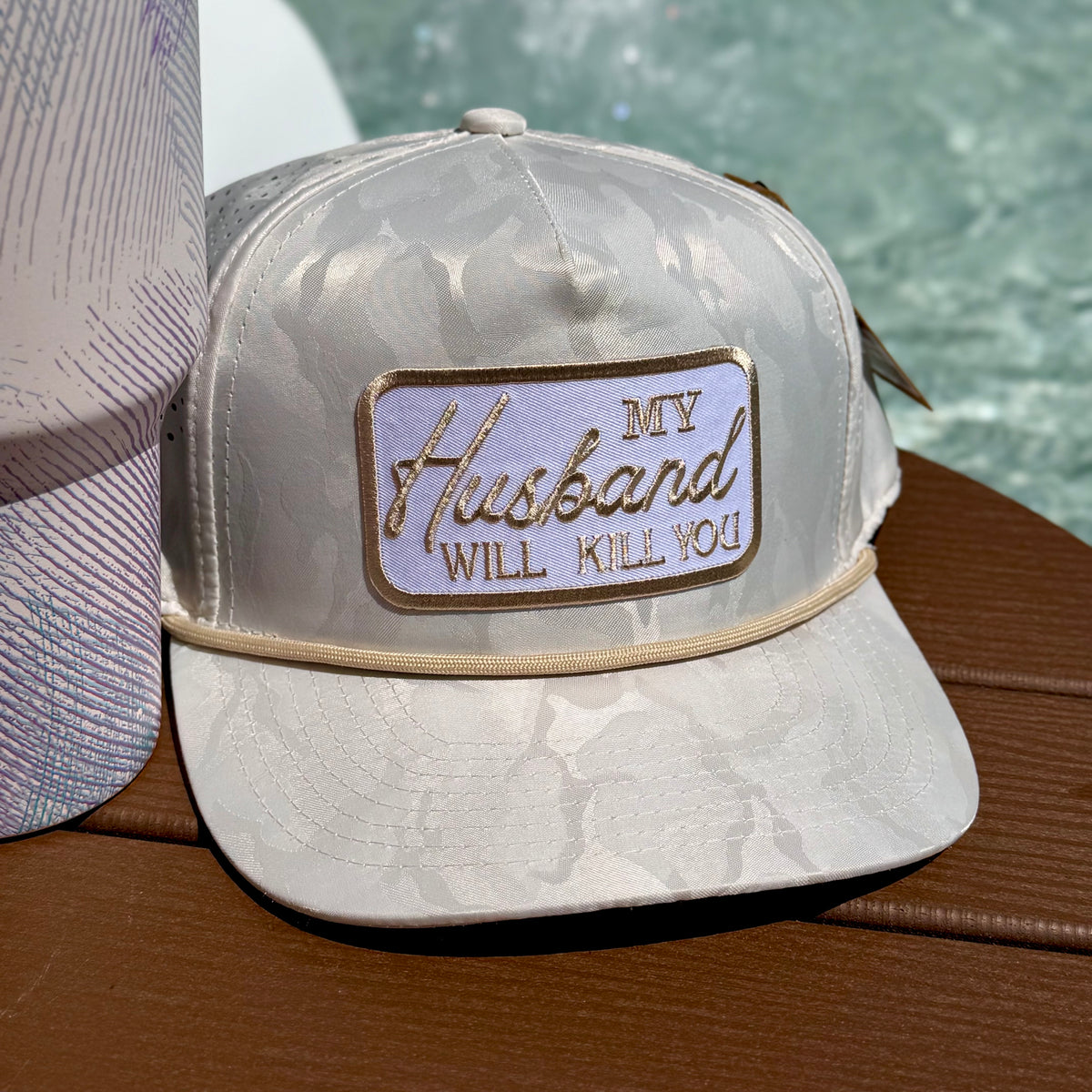 QUICK ORDER My husband will k*ll you hat - embroidered patch