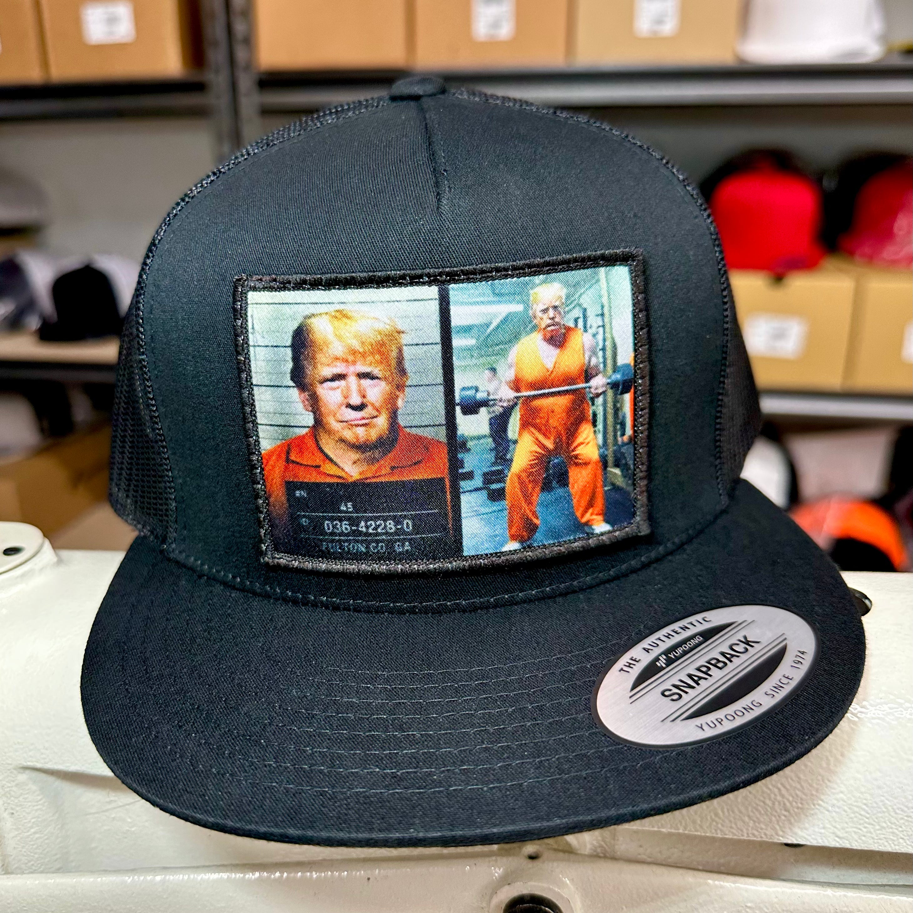 QUICK ORDER Trump Lifting Weights Hat - Black 6006
