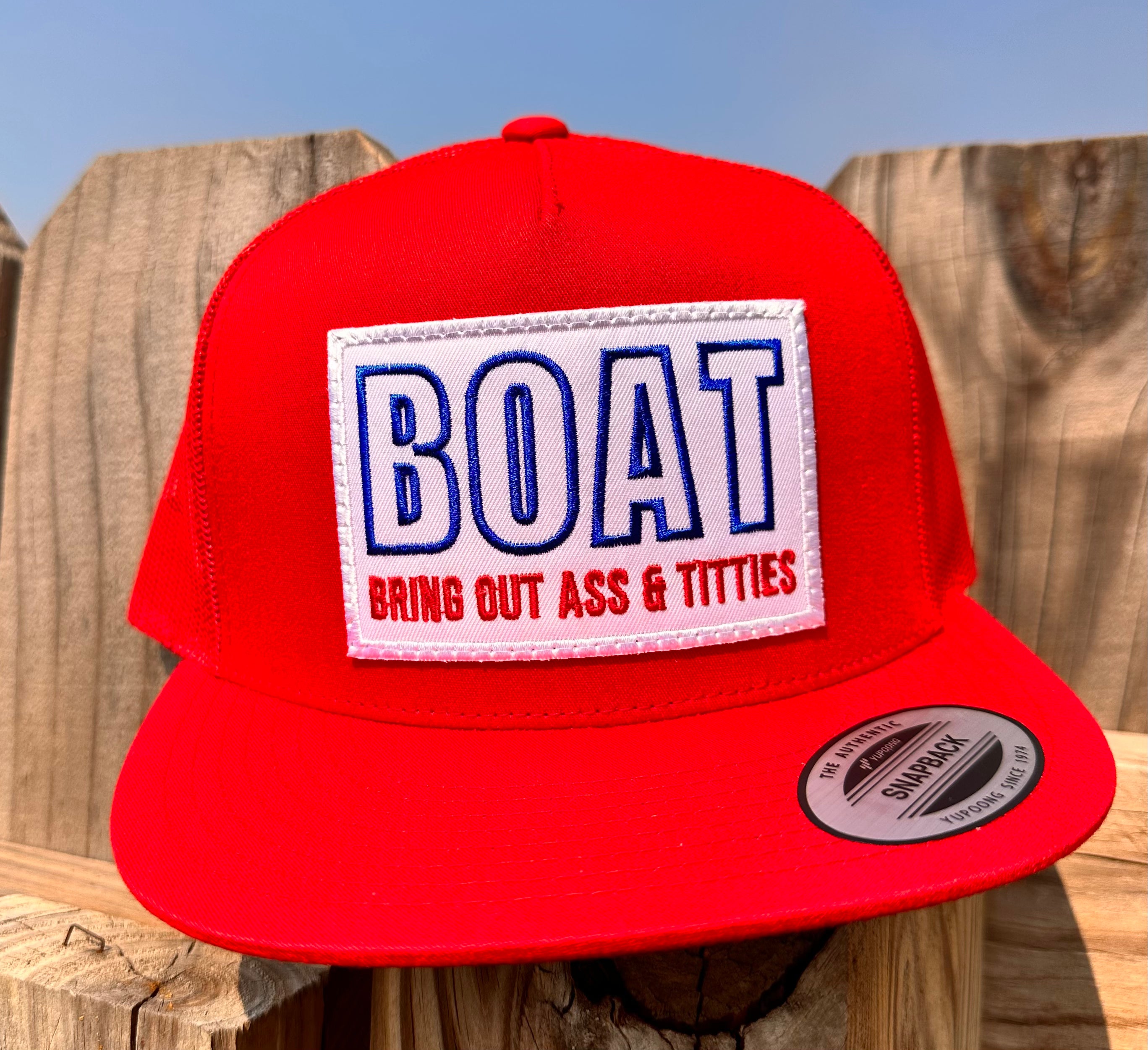 QUICK ORDER BOAT Hat Red Rusty Lids