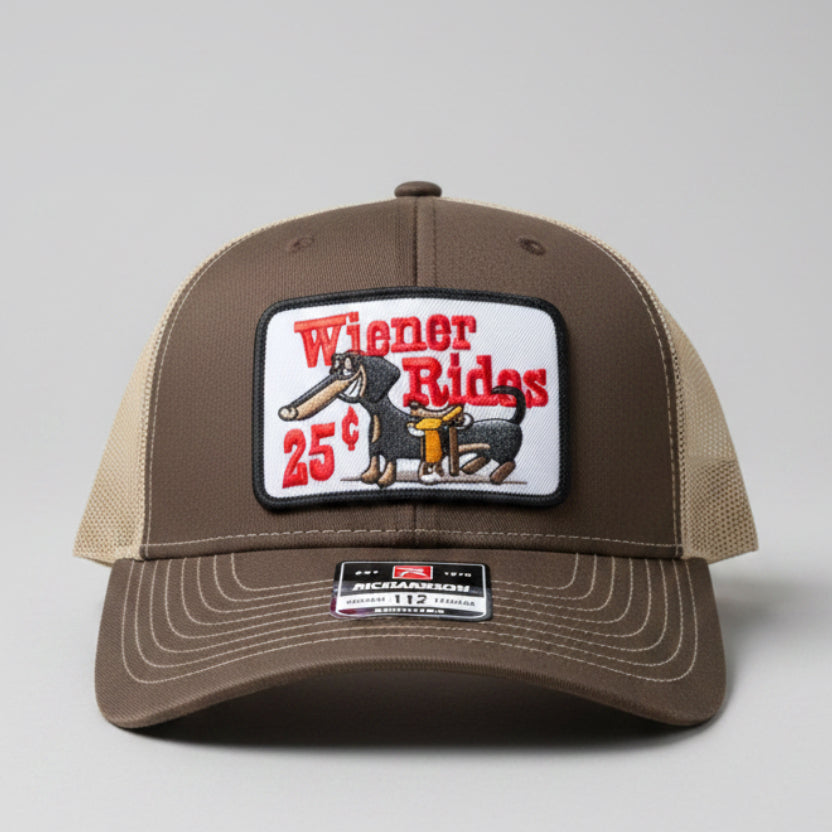 QUICK ORDER Wiener Rides Hat - White patch – Rusty Lids