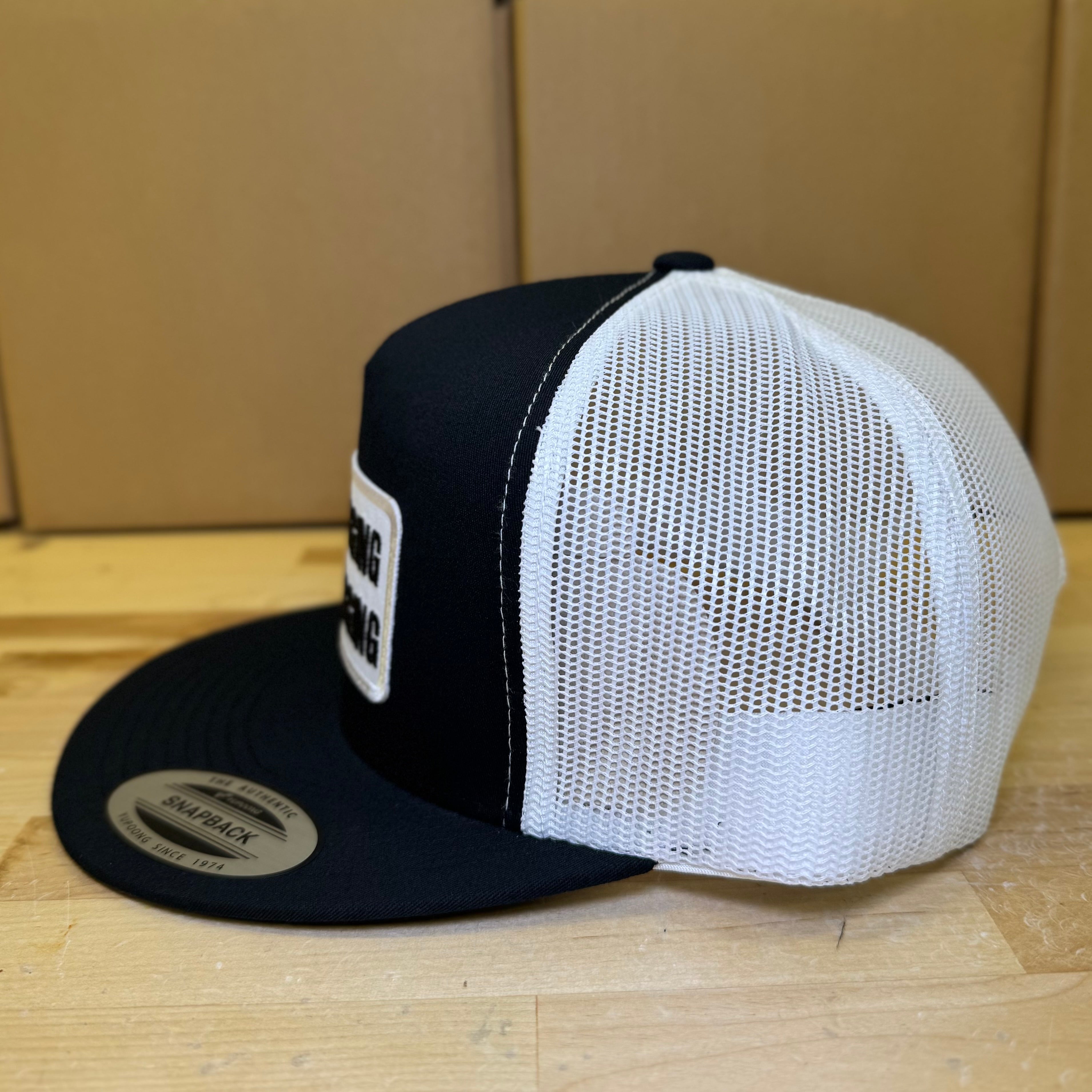 QUICK ORDER Less Nagging More Gagging Hat - Blk/ Wh patch – Rusty Lids