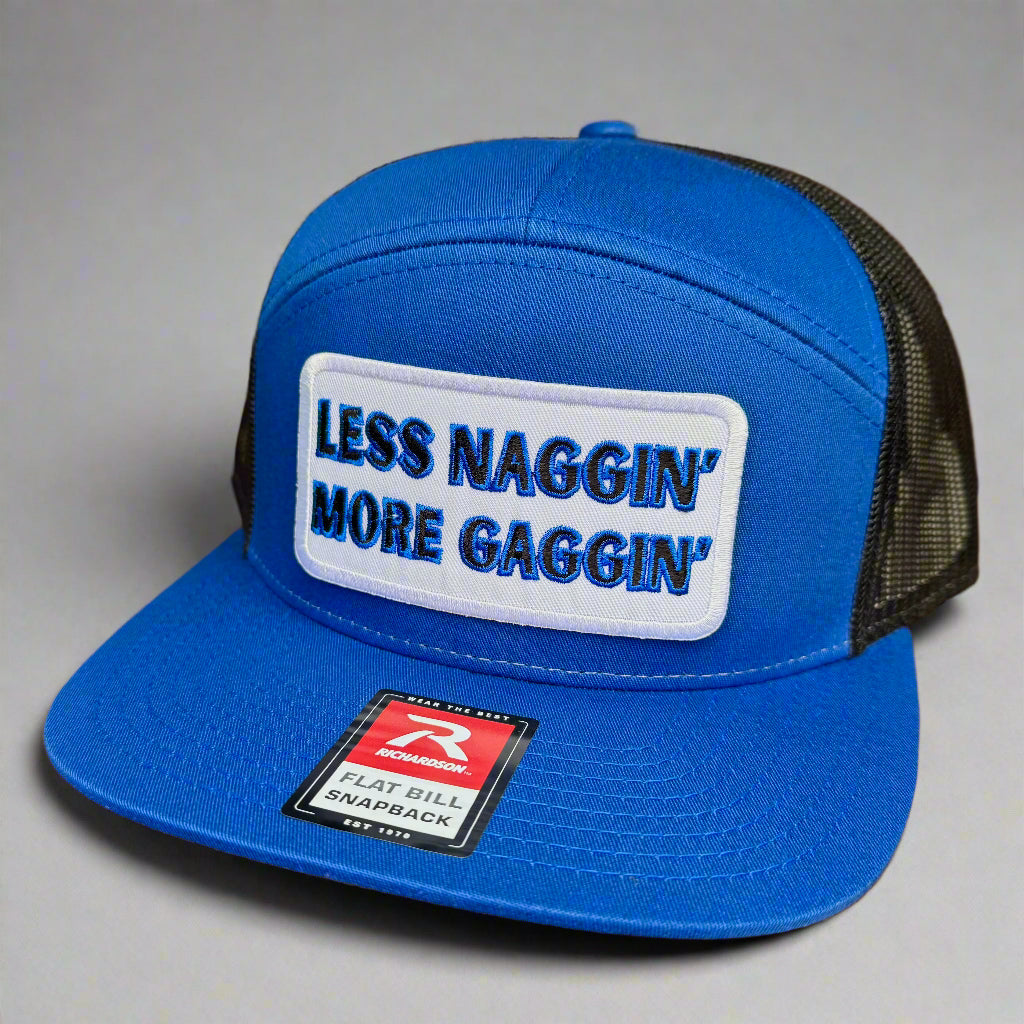 QUICK ORDER Less Naggin' More Gaggin' Hat - Blue patch – Rusty Lids