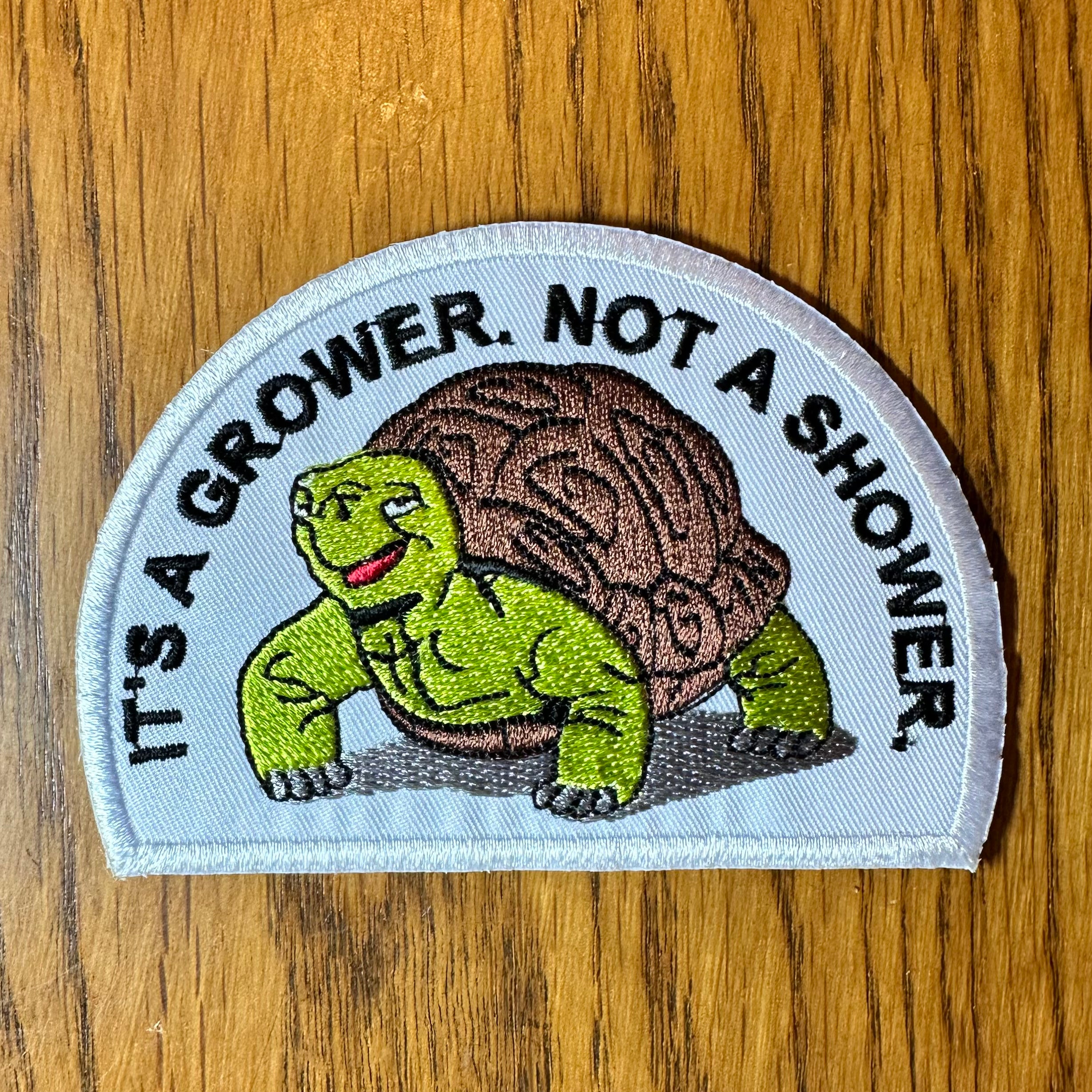 It’s a Grower Not a Shower Patch Turtle Rusty Lids
