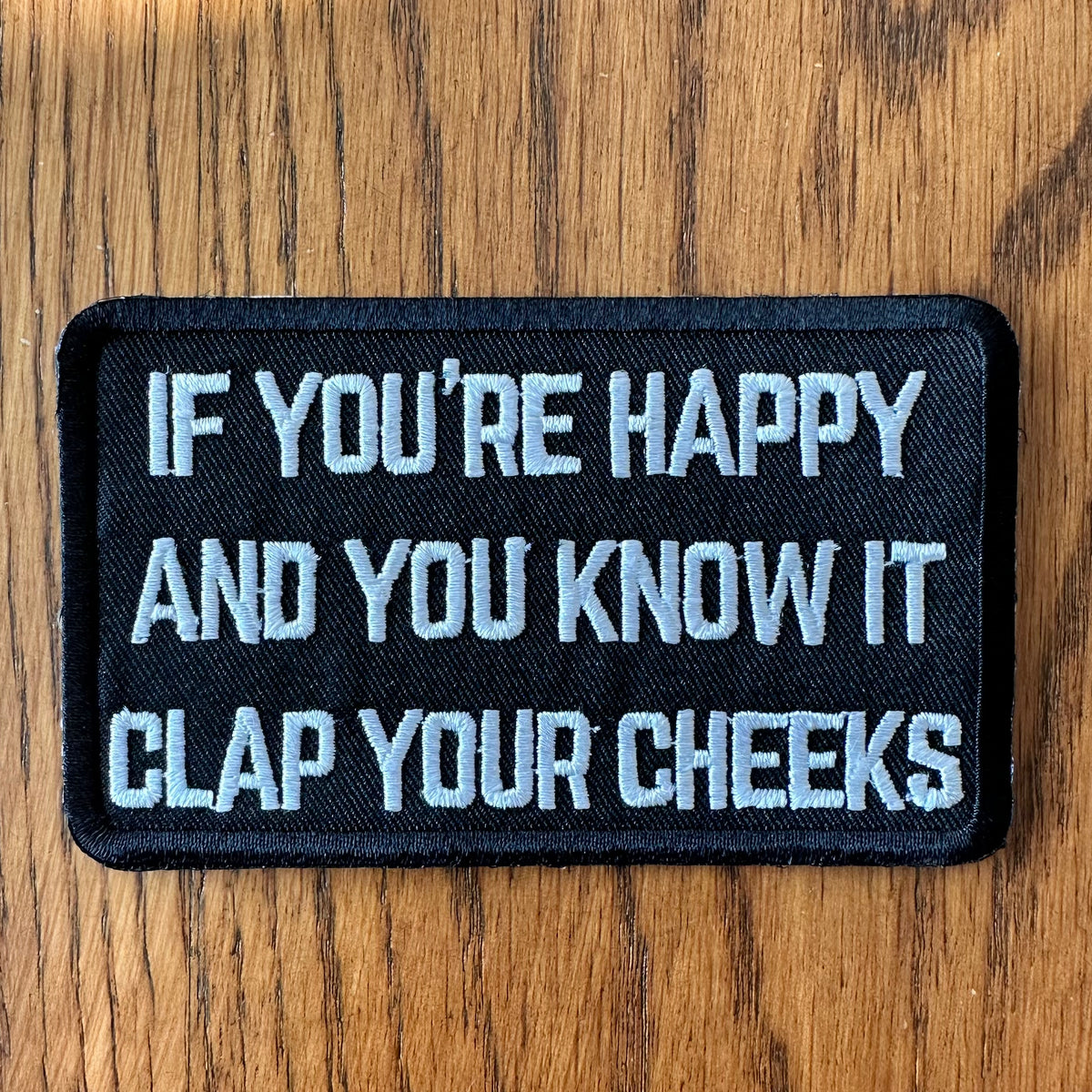If You’re Happy and You Know It Clap Your Cheeks Patch - Black – Rusty Lids