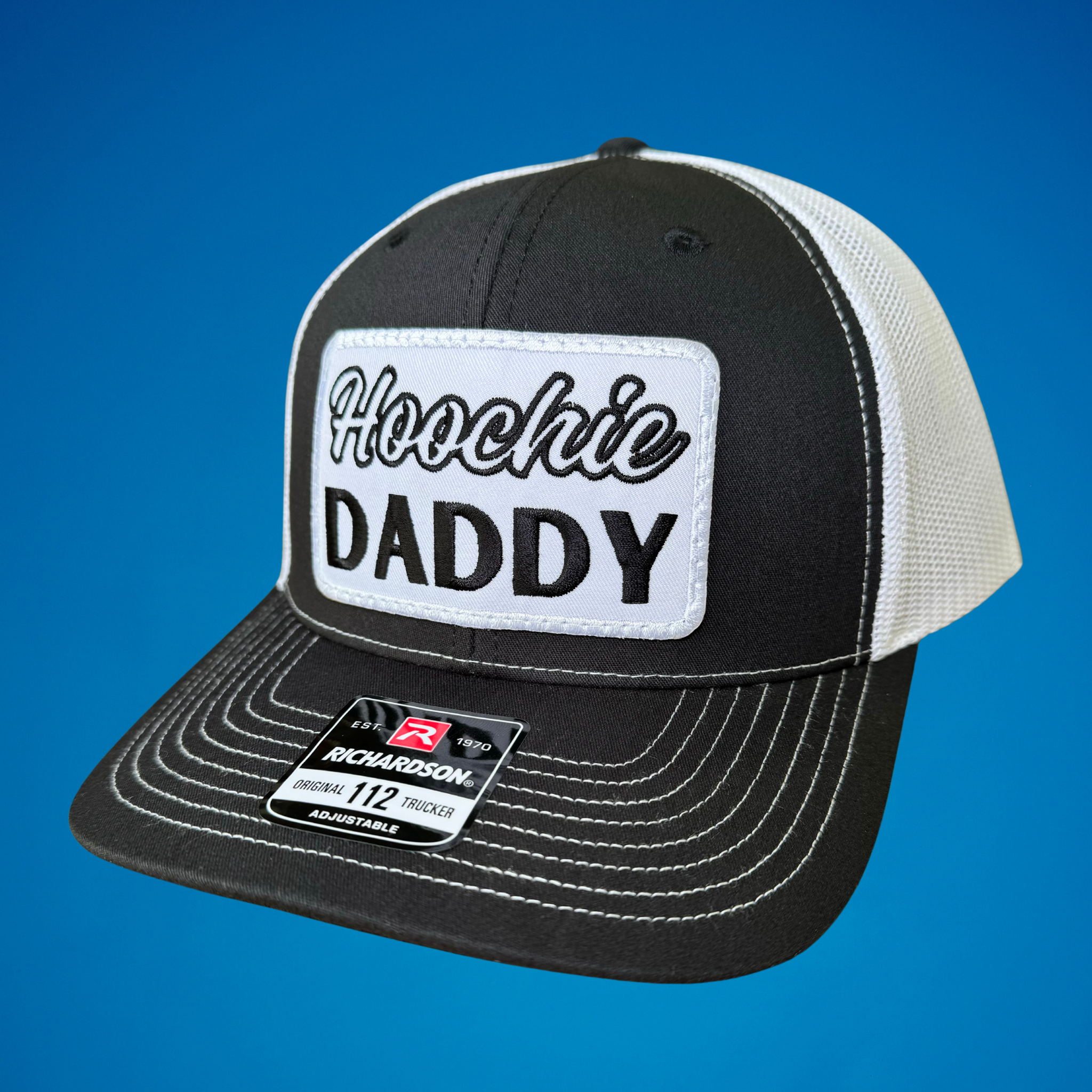QUICK ORDER Hoochie Daddy Hat - Wh Patch | Blk/ Wh 112