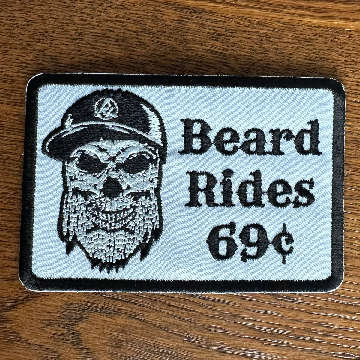 RL Skull Beard Rides 69¢ Patch – Rusty Lids