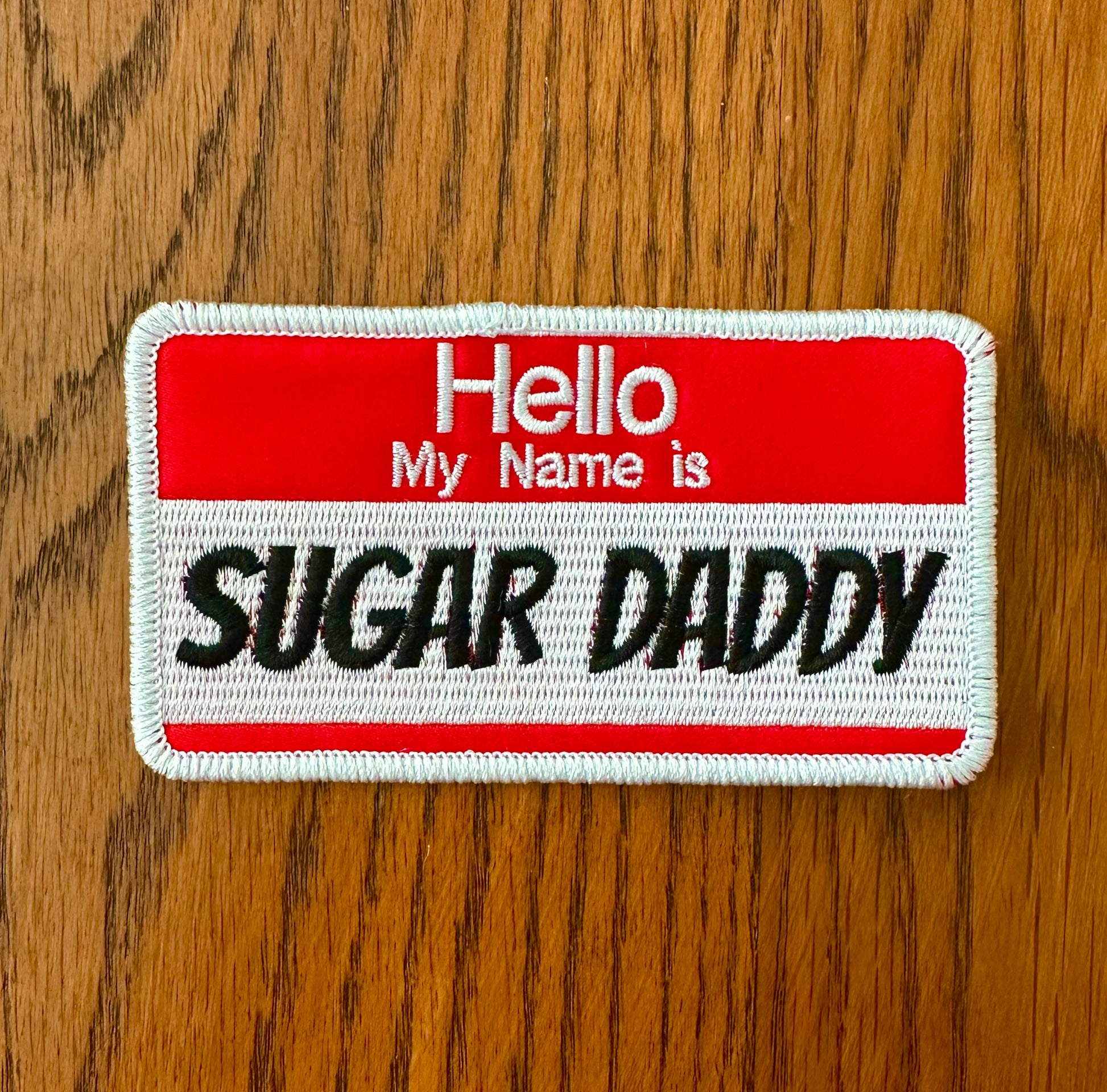 Hello My Name Is Daddy Name Tag Iron On Embroidered Patch
